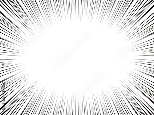 楕円形のフレーム素材　集中線　長方形