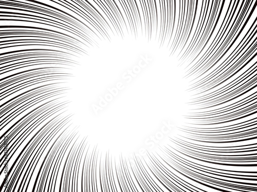 円のフレーム素材　らせん状の集中線　長方形