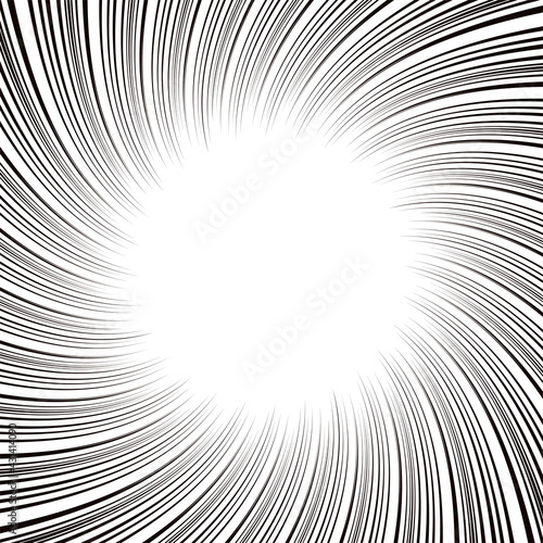 円のフレーム素材　らせん状の集中線　スクエア