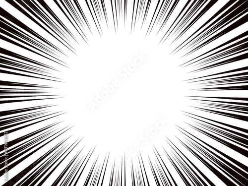 円のフレーム素材　強調的な集中線　長方形