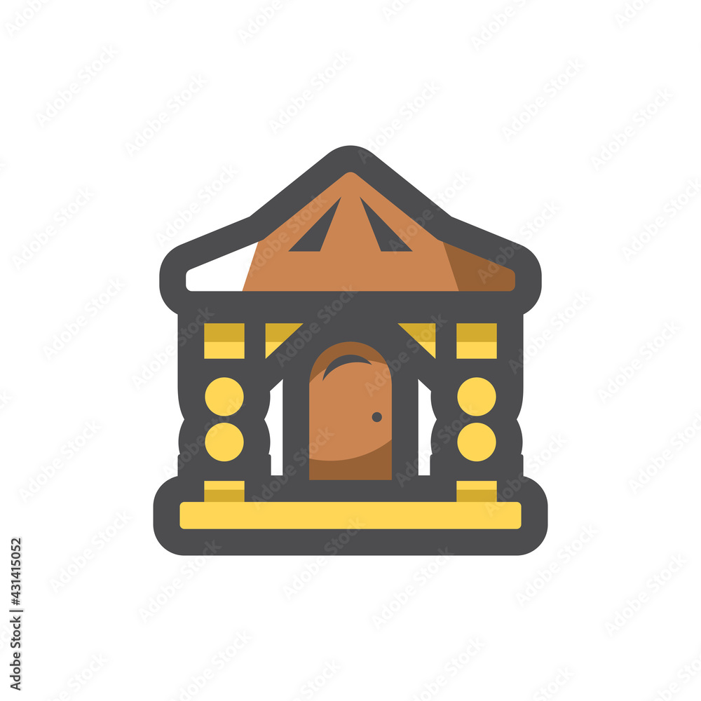 Log wooden House Vector icon Cartoon illustration. Log wooden House Vector icon Cartoon illustration.