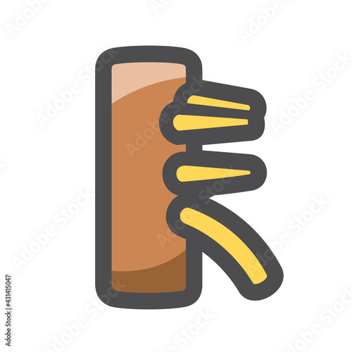 Wing Chun wooden dummy training equipment Vector icon Cartoon illustration.