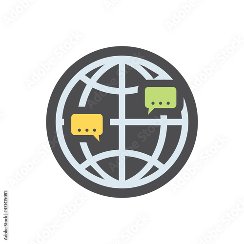 International Communication Dialog Vector icon Cartoon illustration. photo