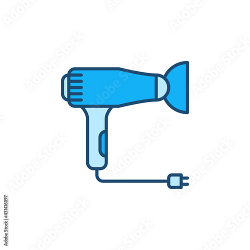 Hair Dryer vector concept blue modern icon or sign