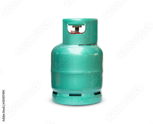 Cooking gas cylinders Consumers, Natural gas tank, medium and large household and restaurants. LPG Gas tank isolated on white background with clipping path.