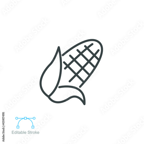 corn cobs icon. nature vegetable food. Vegetarian, vegan, harvest for topics like food, healthy eating, dieting. editable stroke. vector illustration. design on white background. EPS 10