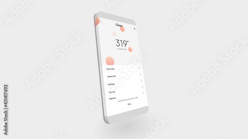 3D illustration. of a smartphone on white background.