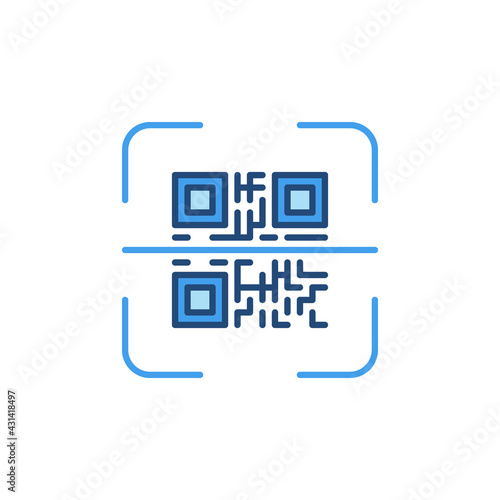 QR Code Scan vector concept colored icon