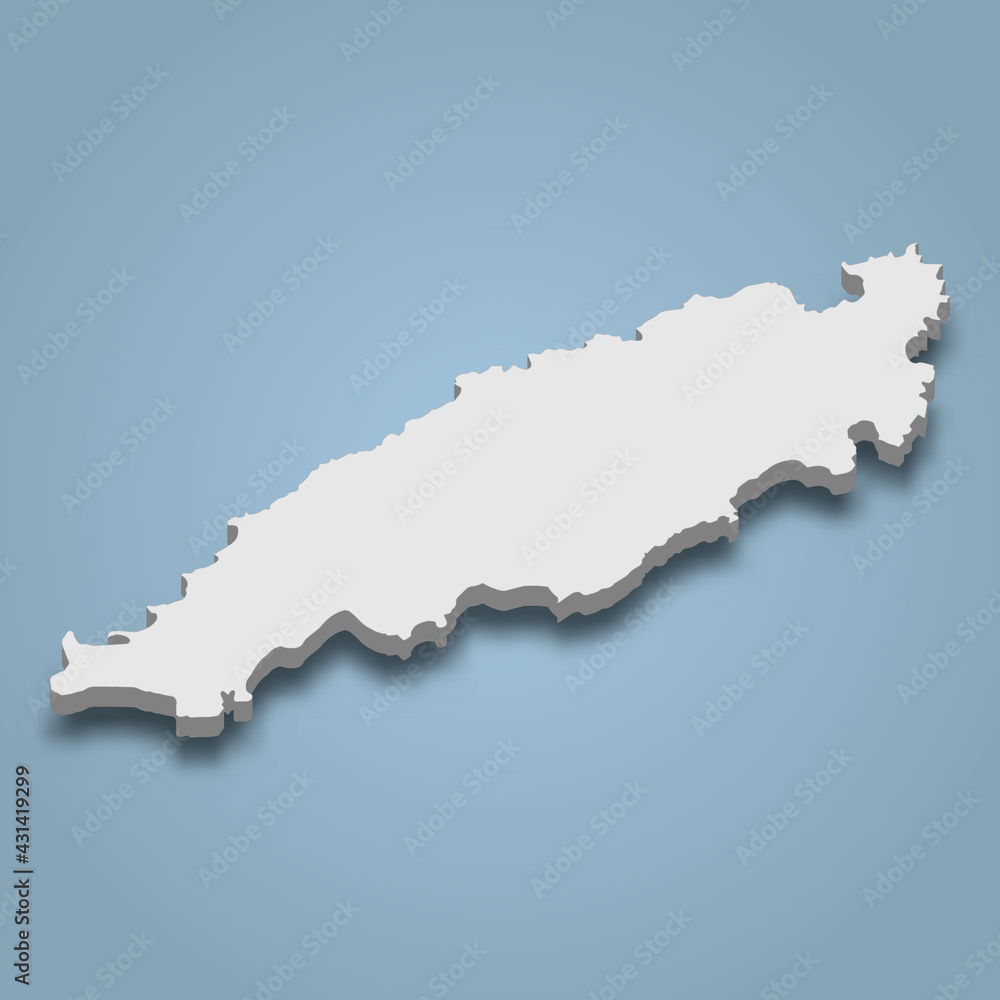 3d isometric map of Tobago is an island in Trinidad and Tobago 3d isometric map of Tobago is an island in Trinidad and Tobago