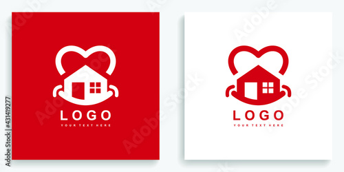 Home Love Heart Smile Logo. Modern logo icon symbol template vector design