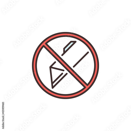 Free Download Cutter for Opening is Prohibited vector round colored icon - GFXLoad