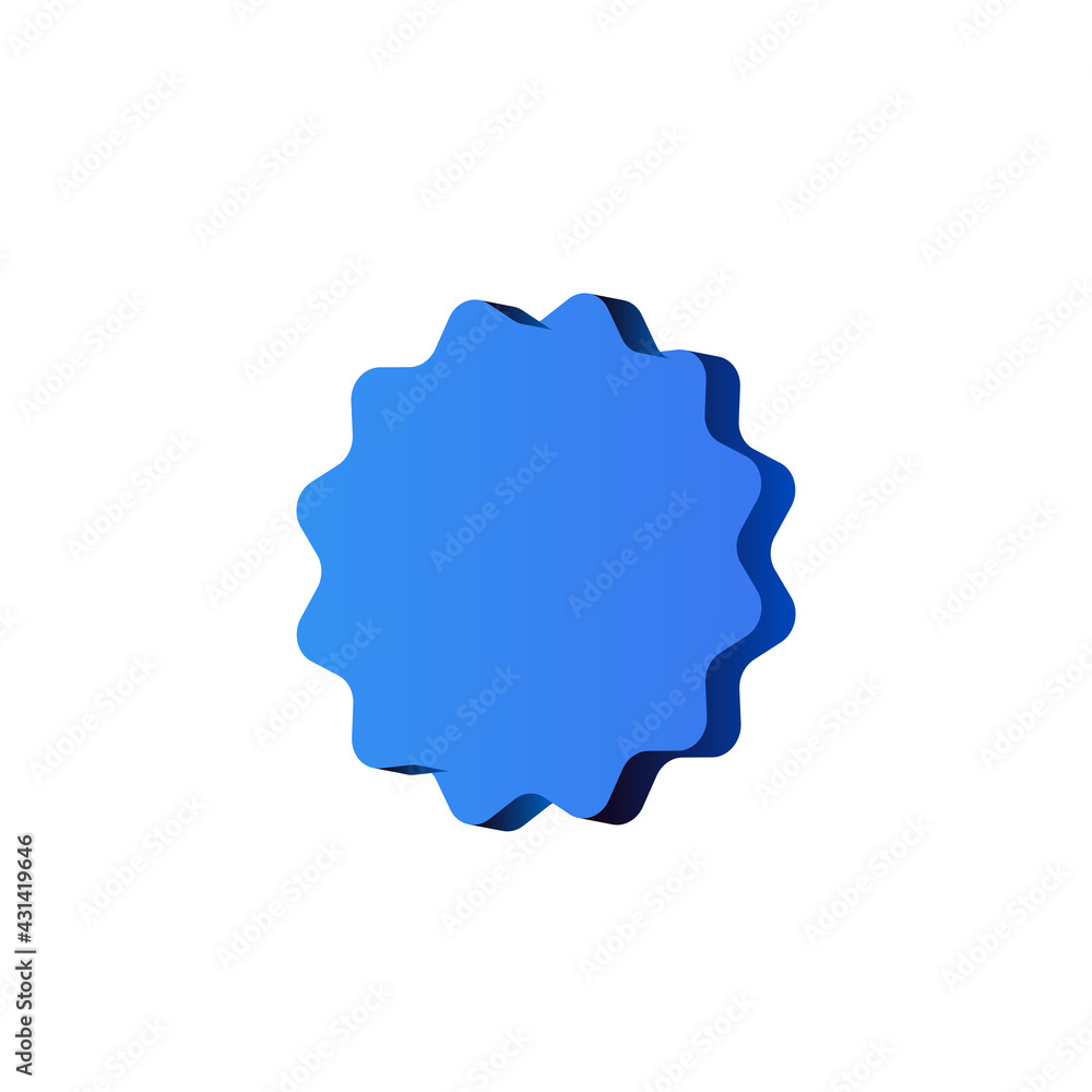 blue star icon star isolated on pastel withe background. minimal design gear. 3d rendering gear, star gear vector
