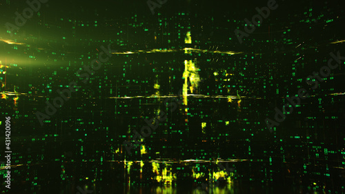 Green HEX computer code on ...