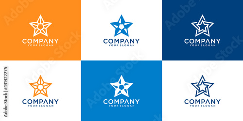Collection of abstract star logo design templates