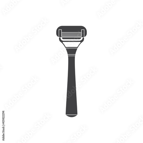 Safe shaver with multiple sharp blades for removal hair a vector illustration.