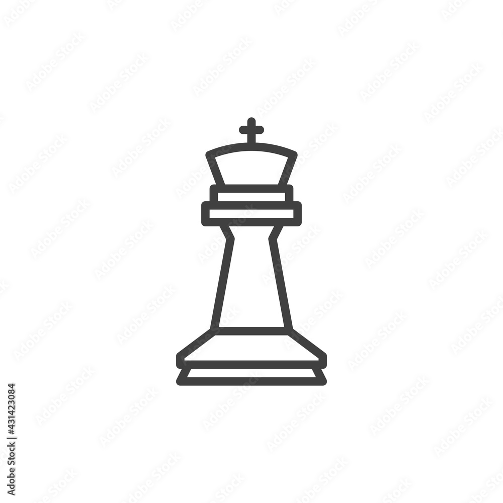 King chess piece line icon King chess piece line icon