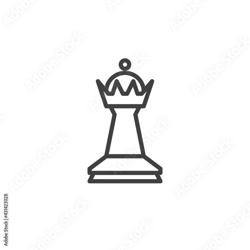 Chess queen line icon