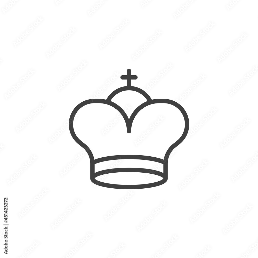 Fototapeta premium King chess line icon