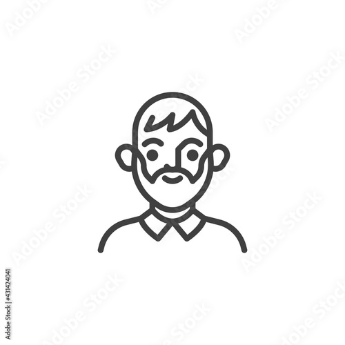 Hipster man avatar line icon