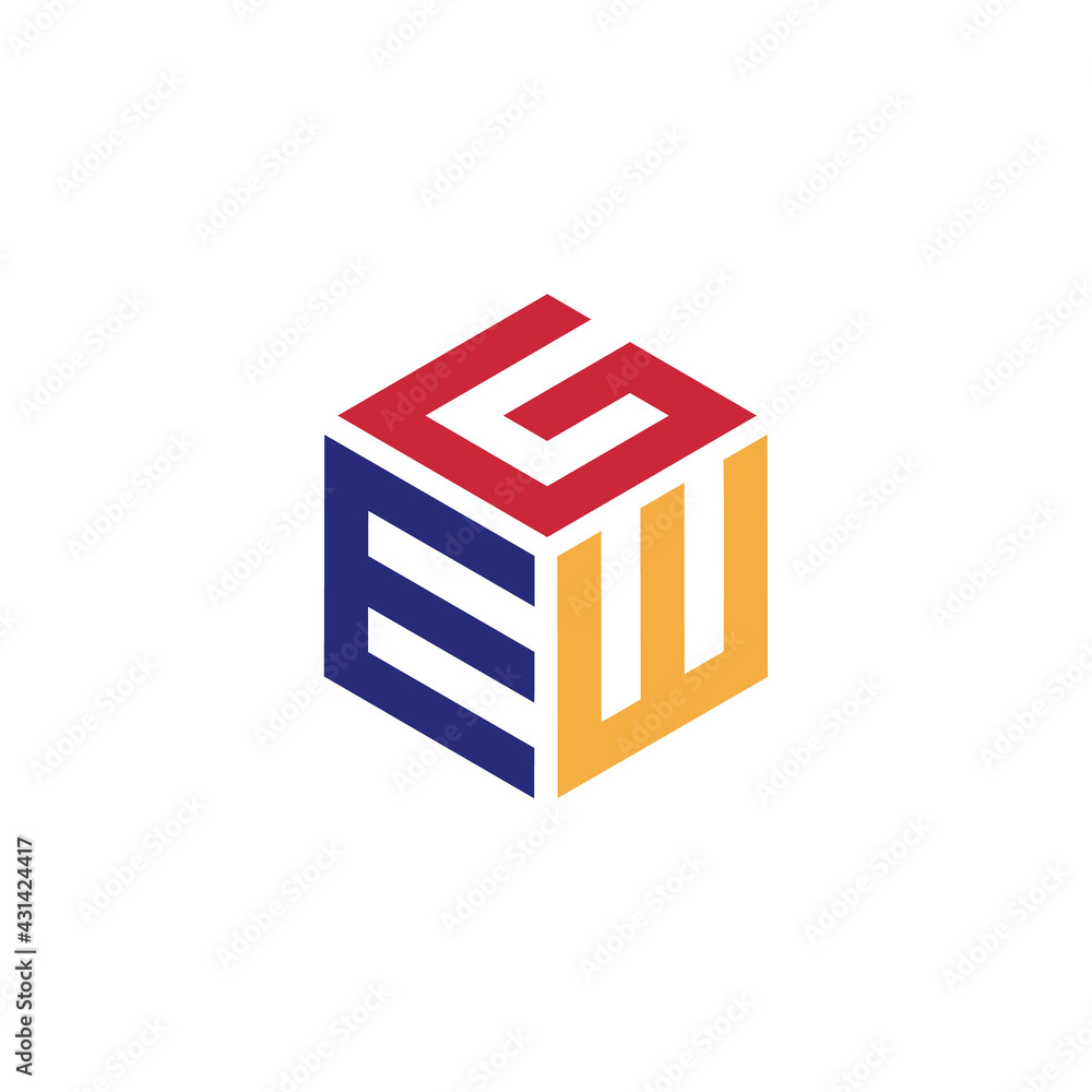 Hexagon shape with the letters GEW Hexagon shape with the letters GEW