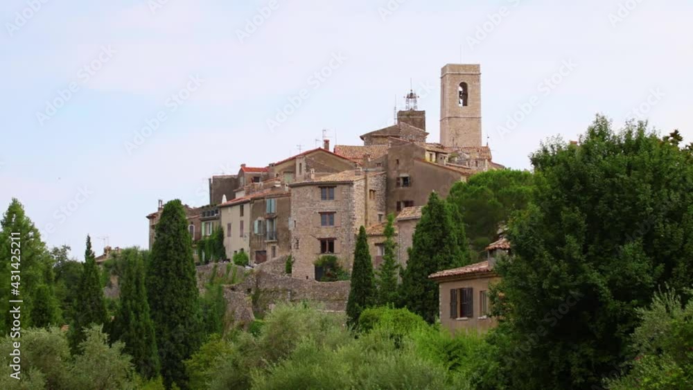 The village of Saint-Paul-de-Vence in the French Riviera seen from outside its medieval walls. The village of Saint-Paul-de-Vence in the French Riviera seen from outside its medieval walls.