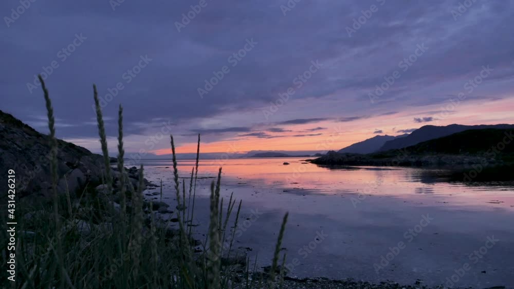 Timelapse at a beautiful lake in Norway during sunset Timelapse at a beautiful lake in Norway during sunset