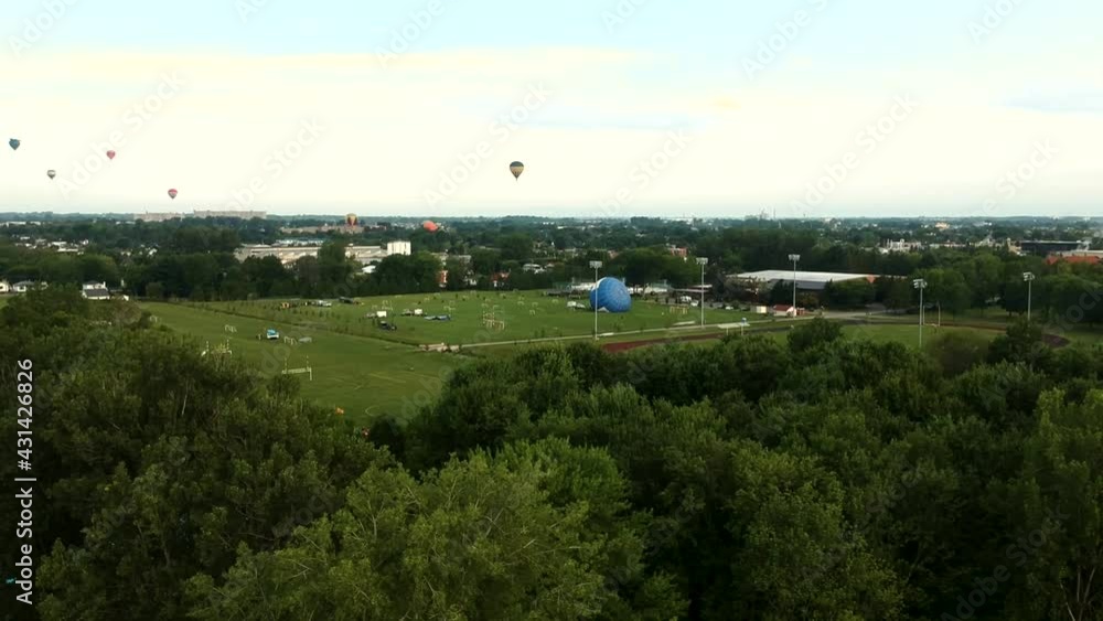 balloon flight view with a drone
