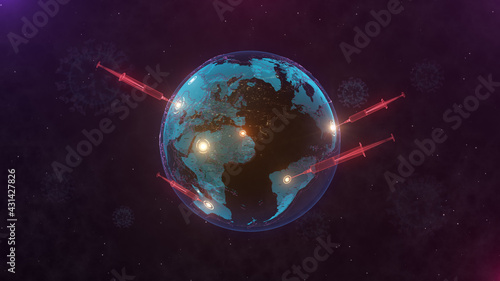 spread of coronavirus in the World, 3d illustration, 3d rendering,