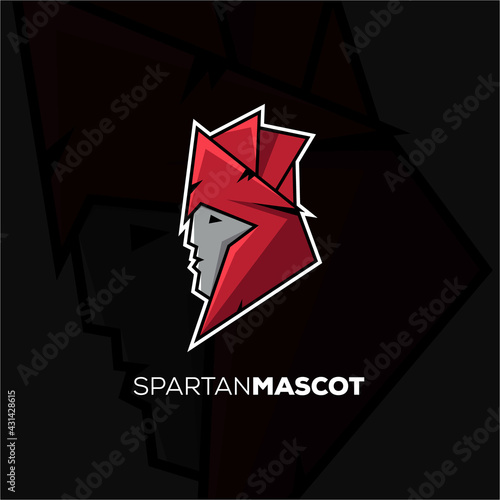 Spartan mascot sport logo design. Spartan warrior mascot vector illustration logo. Yuvraj, Gladiator mascot design, Emblem design for a sports team. Vector illustration photo