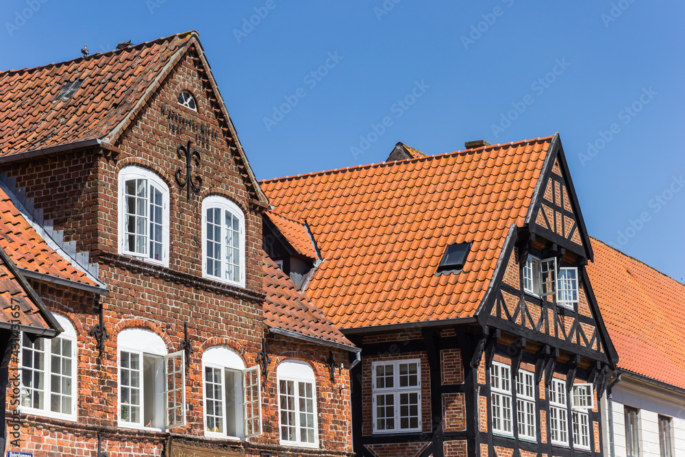 Historic houses at the market square in Ribe