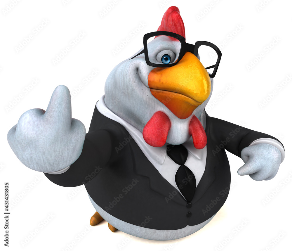 Obraz premium Fun chicken - 3D Illustration
