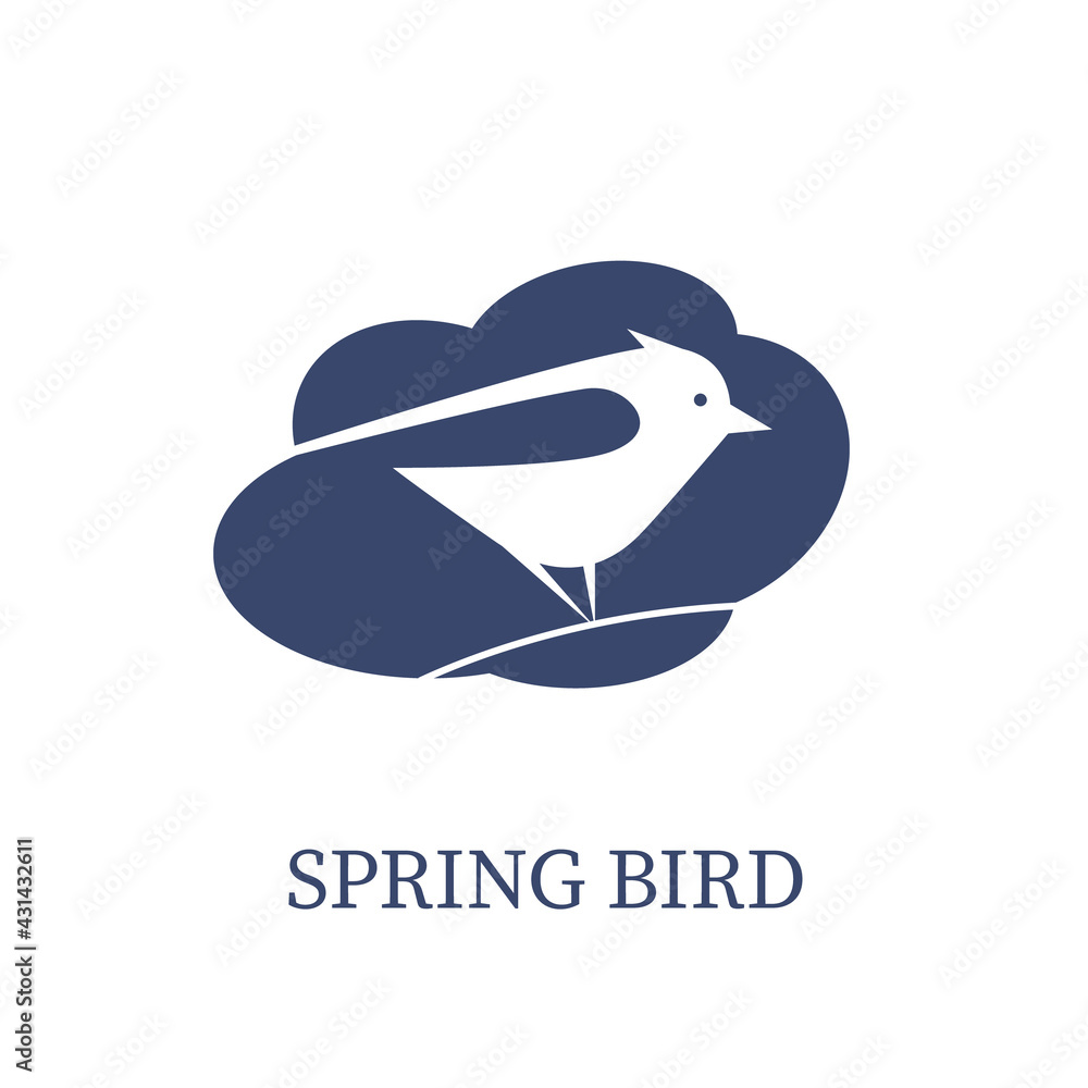 Bird logo. Vector logo. Simple flat concise design. Bird logo. Vector logo. Simple flat concise design.