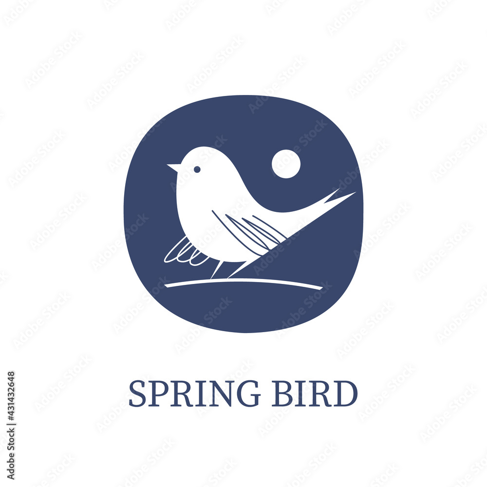 Bird logo. Vector logo. Simple flat concise design. Bird logo. Vector logo. Simple flat concise design.
