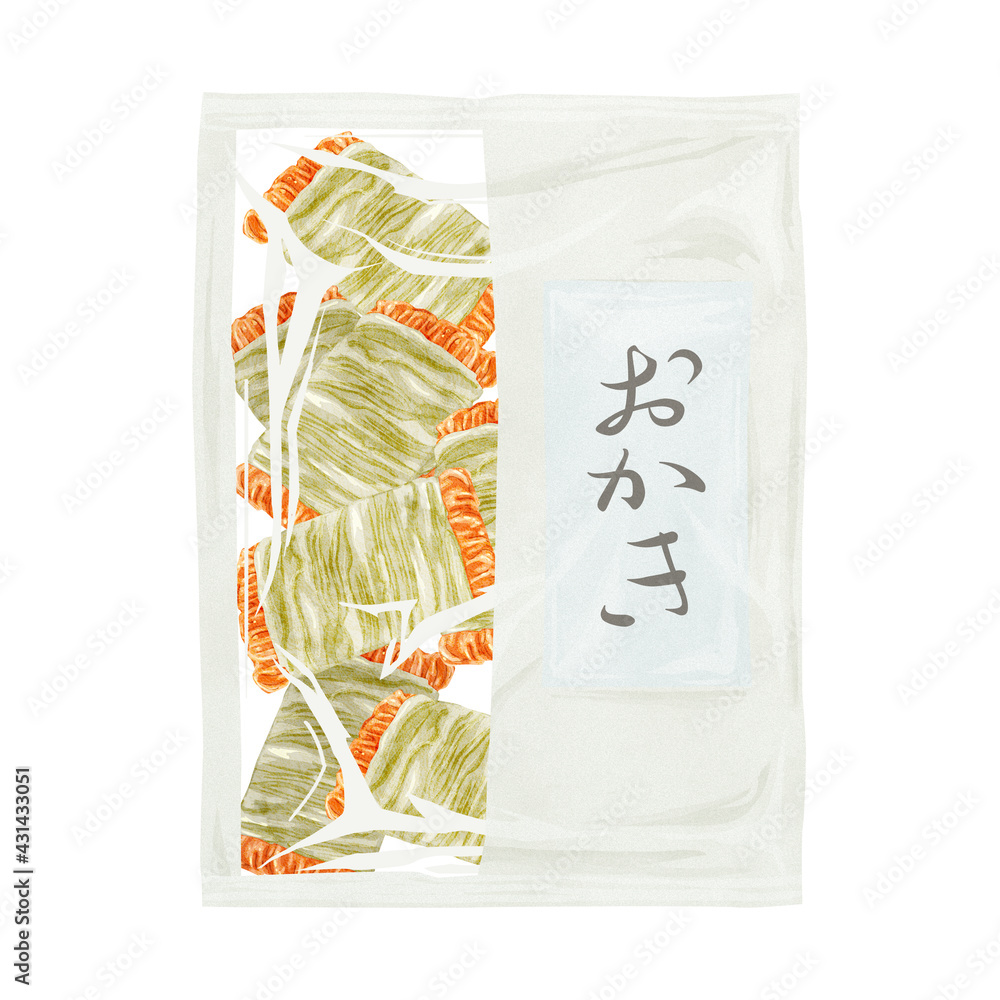 日本のお菓子 とろろ昆布おかき 手描き水彩風イラスト Stock Illustration Adobe Stock 日本のお菓子 とろろ昆布おかき 手描き水彩風イラスト Stock Illustration Adobe Stock