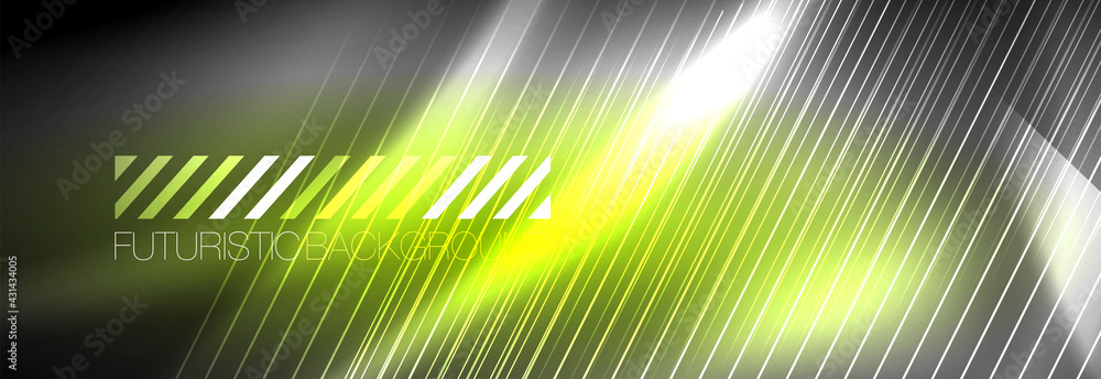 Neon glowing lines, magic energy and light motion background. Vector wallpaper template Neon glowing lines, magic energy and light motion background. Vector wallpaper template