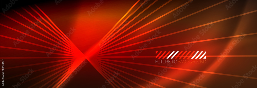 Fototapeta premium Neon dynamic beams vector abstract wallpaper background. Wallpaper background, design templates for business or technology presentations, internet posters or web brochure covers