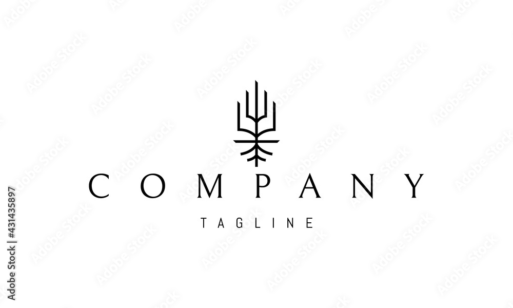 Vector logo on which an abstract image of a tree with a root in the form of a book. Vector logo on which an abstract image of a tree with a root in the form of a book.
