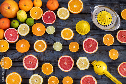 Many citrus fruits on the table
