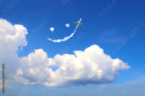 Aircraft draw a smile in the sky photo