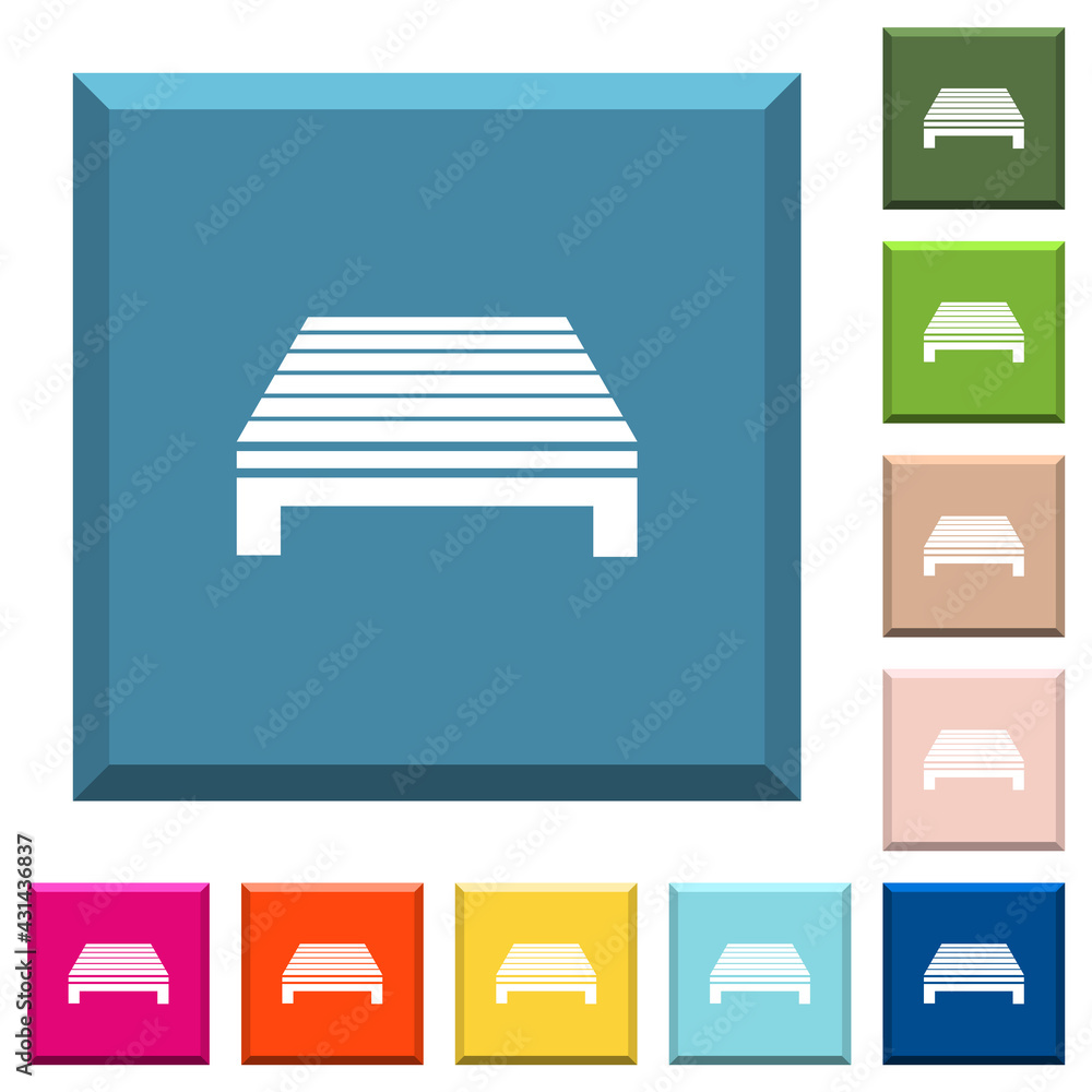Single pallet white icons on edged square buttons Single pallet white icons on edged square buttons