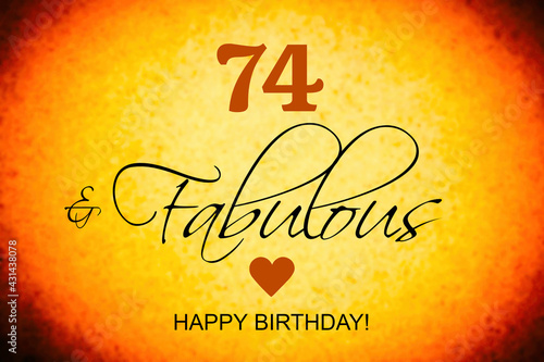 74th birthday card wishes illustration