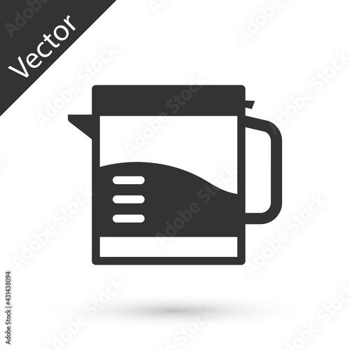 Grey Electric kettle icon isolated on white background. Teapot icon. Vector