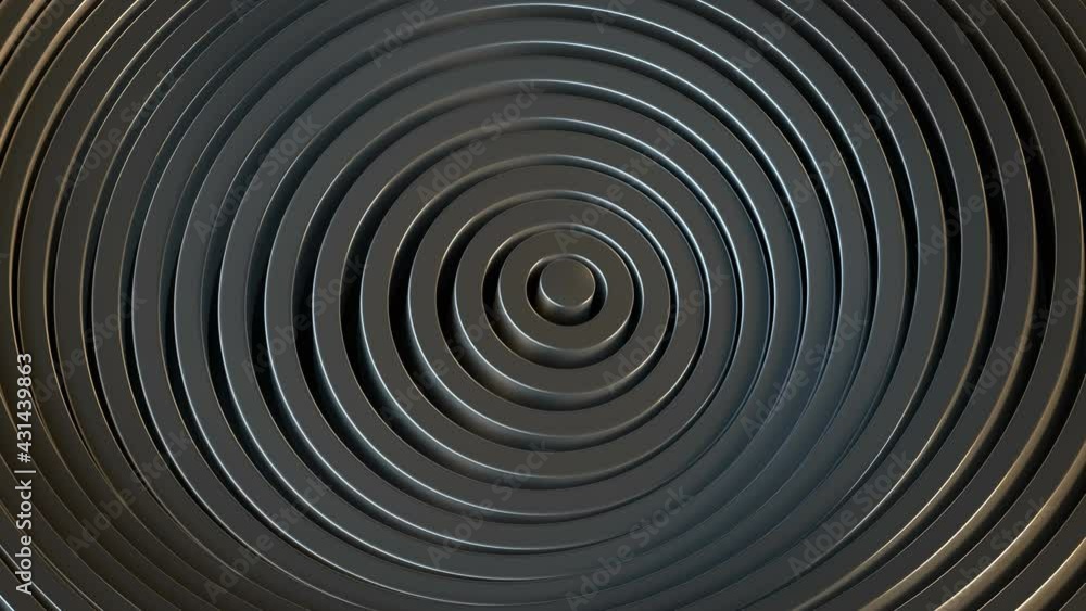 Black glossy circles. Clean geometric background. 3D render seamless loop animation Black glossy circles. Clean geometric background. 3D render seamless loop animation