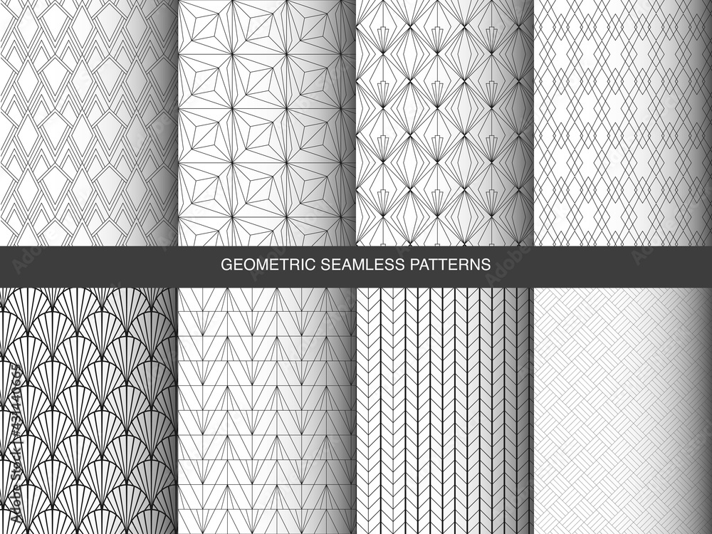 Collection of seamless geometric patterns. Vector illustration Collection of seamless geometric patterns. Vector illustration