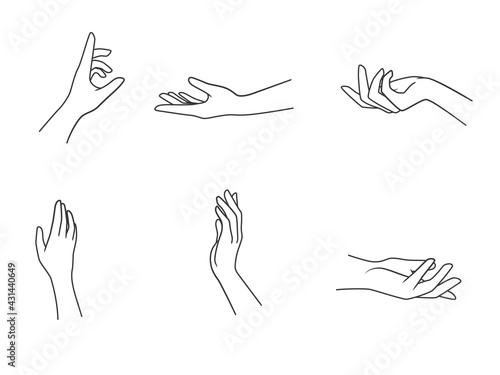 Collection of various hands gesture. Vector illustration