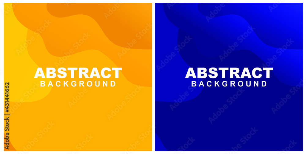 Illustration of abstract background gradient vector in blue, orange and yellow color. Good to use for banner, social media feed, poster and flyer template, etc.
