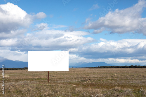 Blank cartel for advertising in the countryside