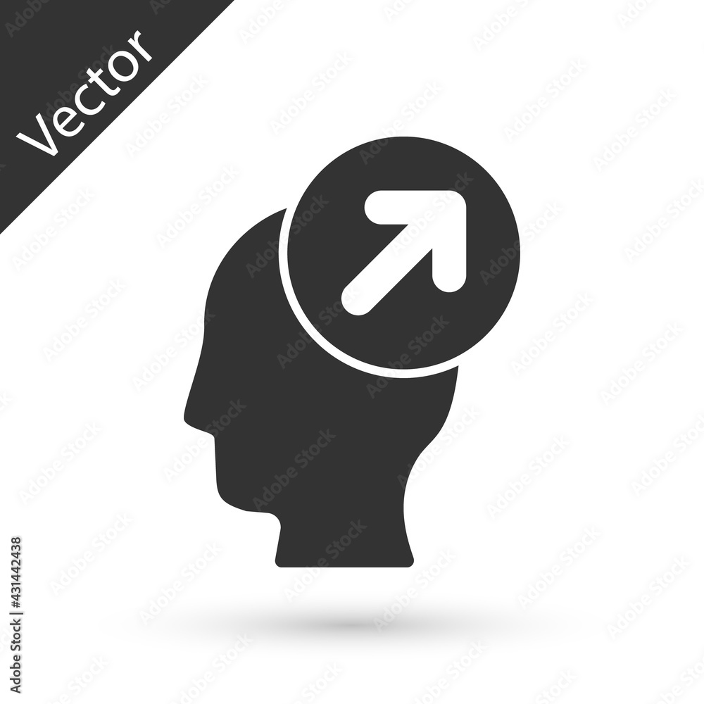 Grey Head hunting concept icon isolated on white background. Business target or Employment sign. Human resource and recruitment for business. Vector Grey Head hunting concept icon isolated on white background. Business target or Employment sign. Human resource and recruitment for business. Vector