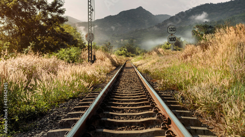The longest railroad tracks  straight to the mountain