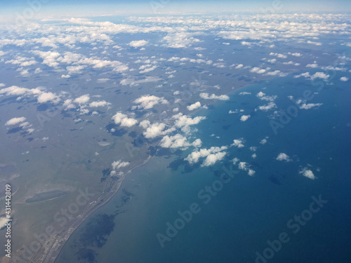 Argentina, the view from airplane on Atlantic ocean